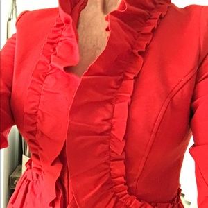 ❤️INC Red Ruffled Jacket💋